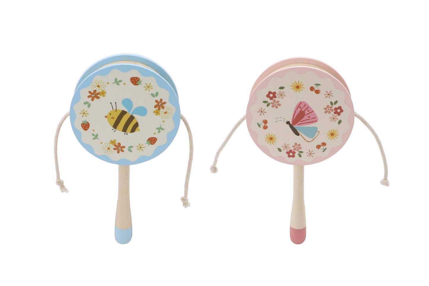 ToysLink - Wooden Bumble Bee & Butterfly Monkey Drum