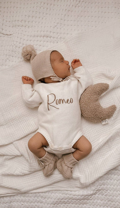 Petite + Co - CUFF NEWBORN LACE BOOTIES - LATTE