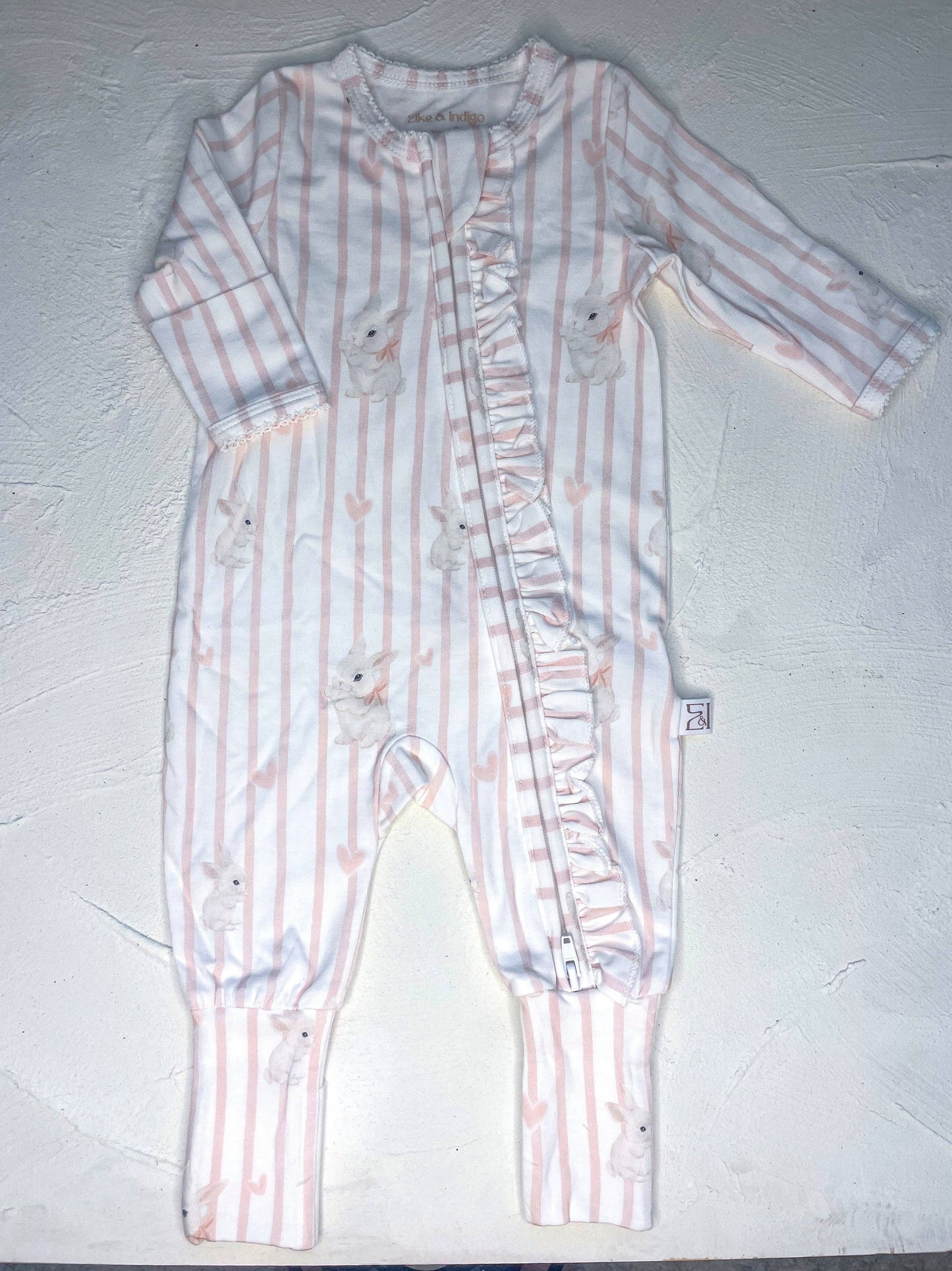 Elke & Indigo - Bamboo/Organic Cotton Growsuit - Bunny Love
