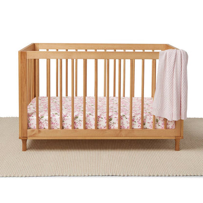 Snuggle Hunny - Cherry Blossom Organic Fitted Cot Sheet