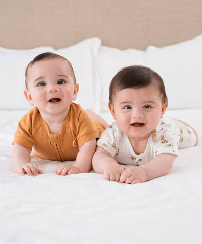 Lūmmi in Colour Babywear - Organic Cotton Romper - Bear & Bunny