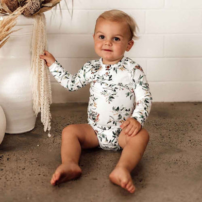 Snuggle Hunny Eucalypt Long Sleeve Organic Bodysuit