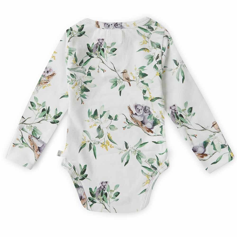 Snuggle Hunny Eucalypt Long Sleeve Organic Bodysuit