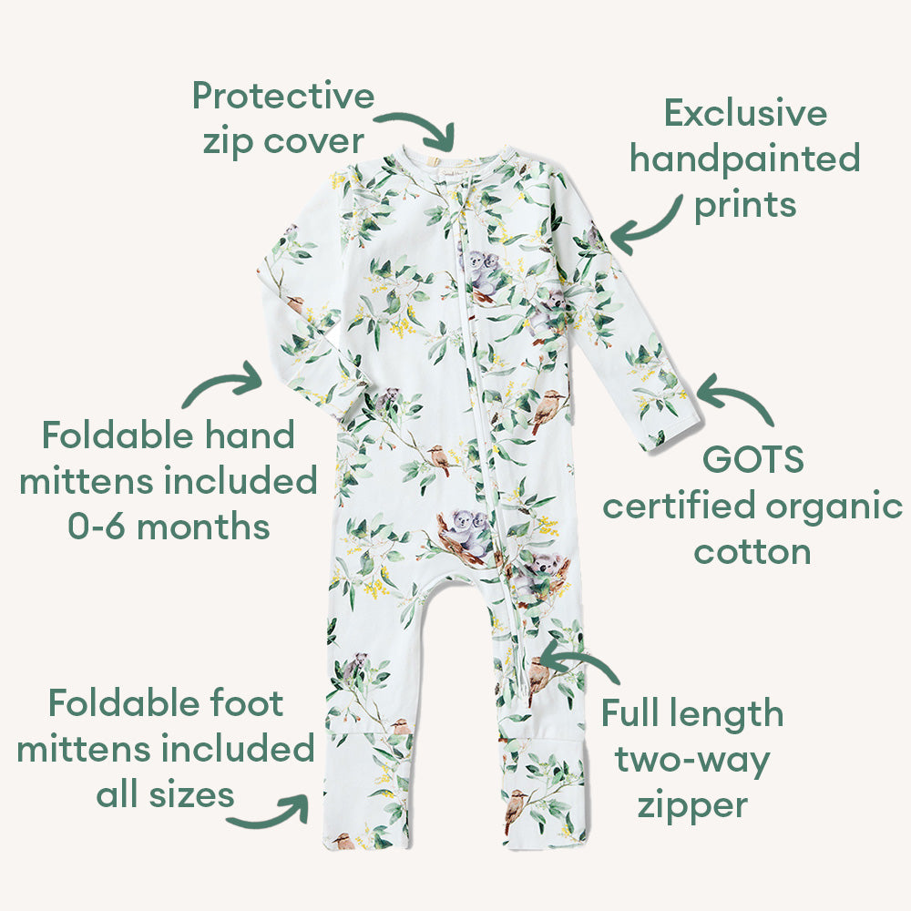 Snuggle Hunny - Eucalypt Organic Snugglesuit Convertible Romper