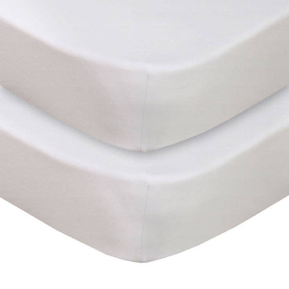 Living Textiles -  2 Pack Jersey Cot Fitted Sheet - White