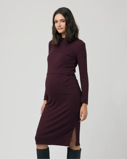 Ripe Maternity - Ruby Rib Nursing Dress