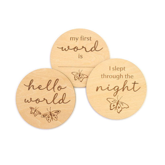 Snuggle Hunny - Butterfly Wooden Milestone Cards
