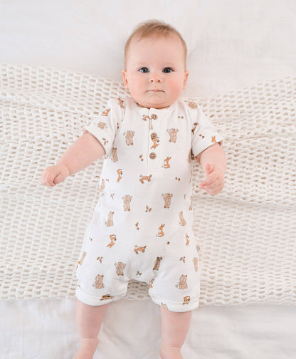 Lūmmi in Colour Babywear - Organic Cotton Romper - Bear & Bunny