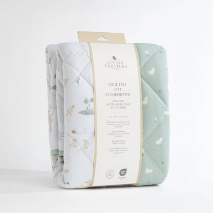 Living Textiles - Organic Jersey Quilted Cot Comforter - Goosey Goosey