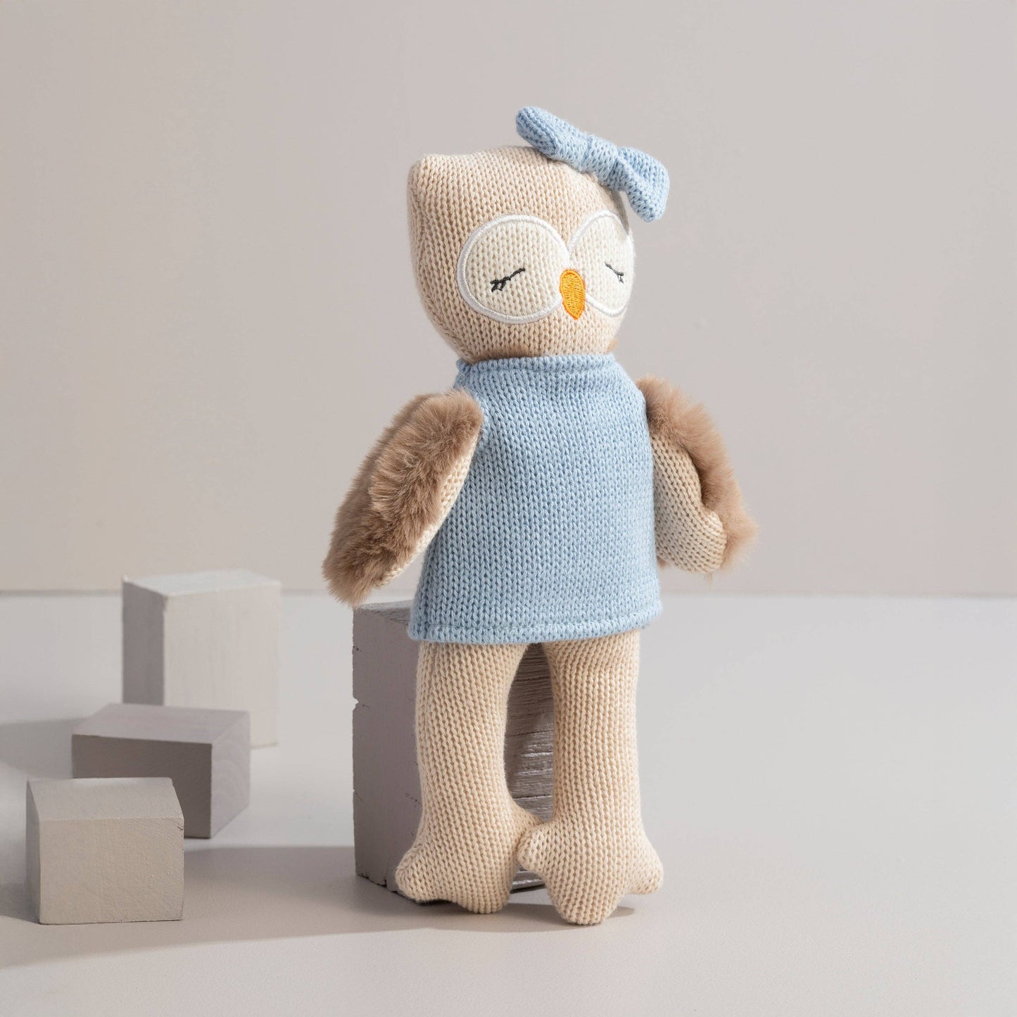 Living Textiles - Knitted Animal Toy- Ollie the Owl