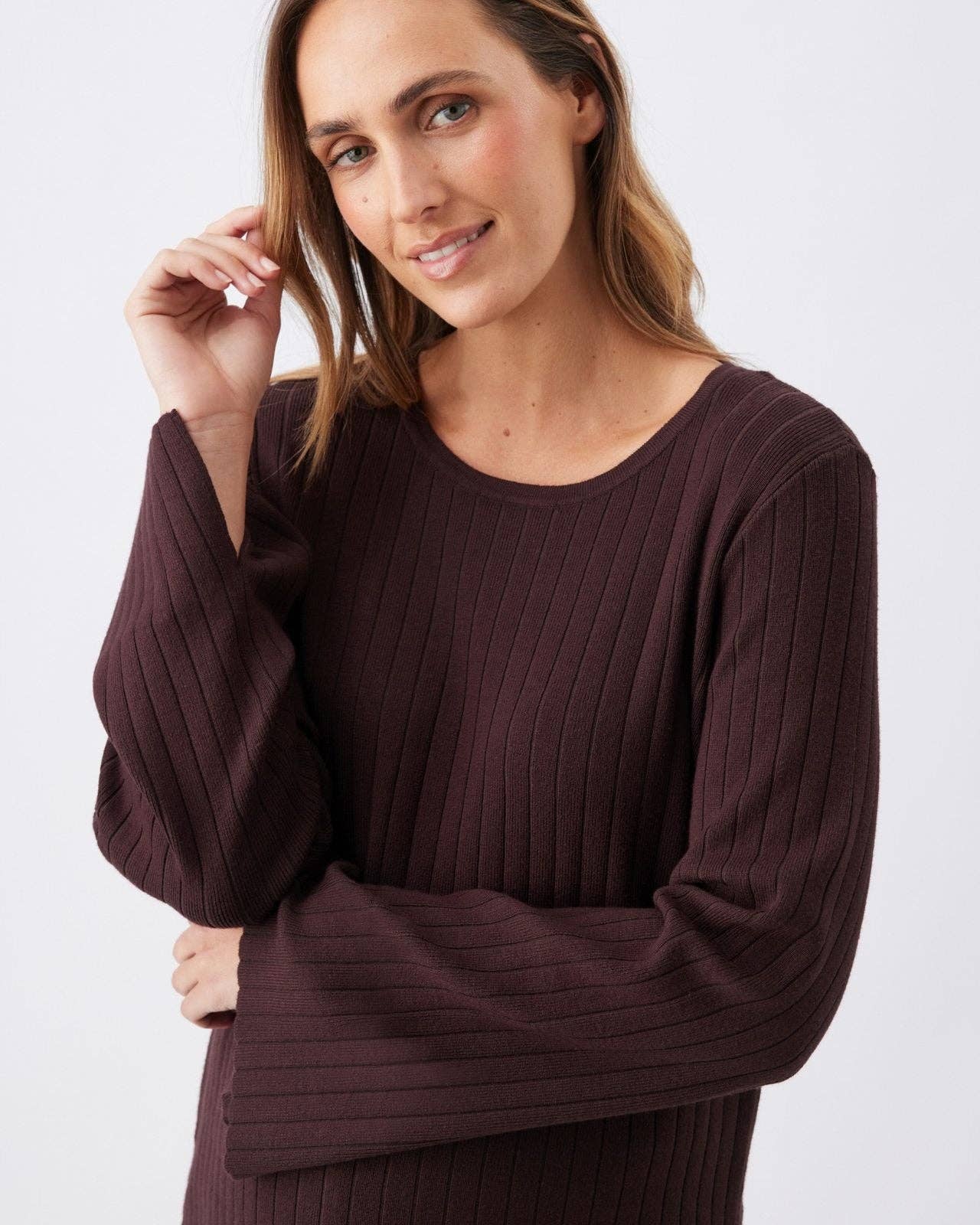 Ripe Maternity - Dallas Rib Knit Nursing Top Cocoa