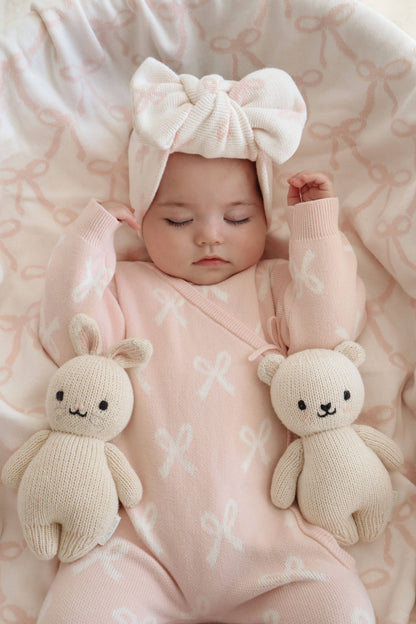 Petite + Co - Kimono Bow Romper - Baby Pink