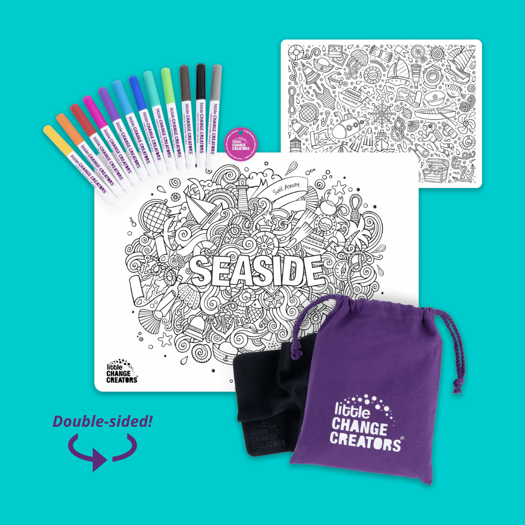 Little Change Creators - SEASIDE | Eco-Friendly Kid's Wipeable Colouring Set