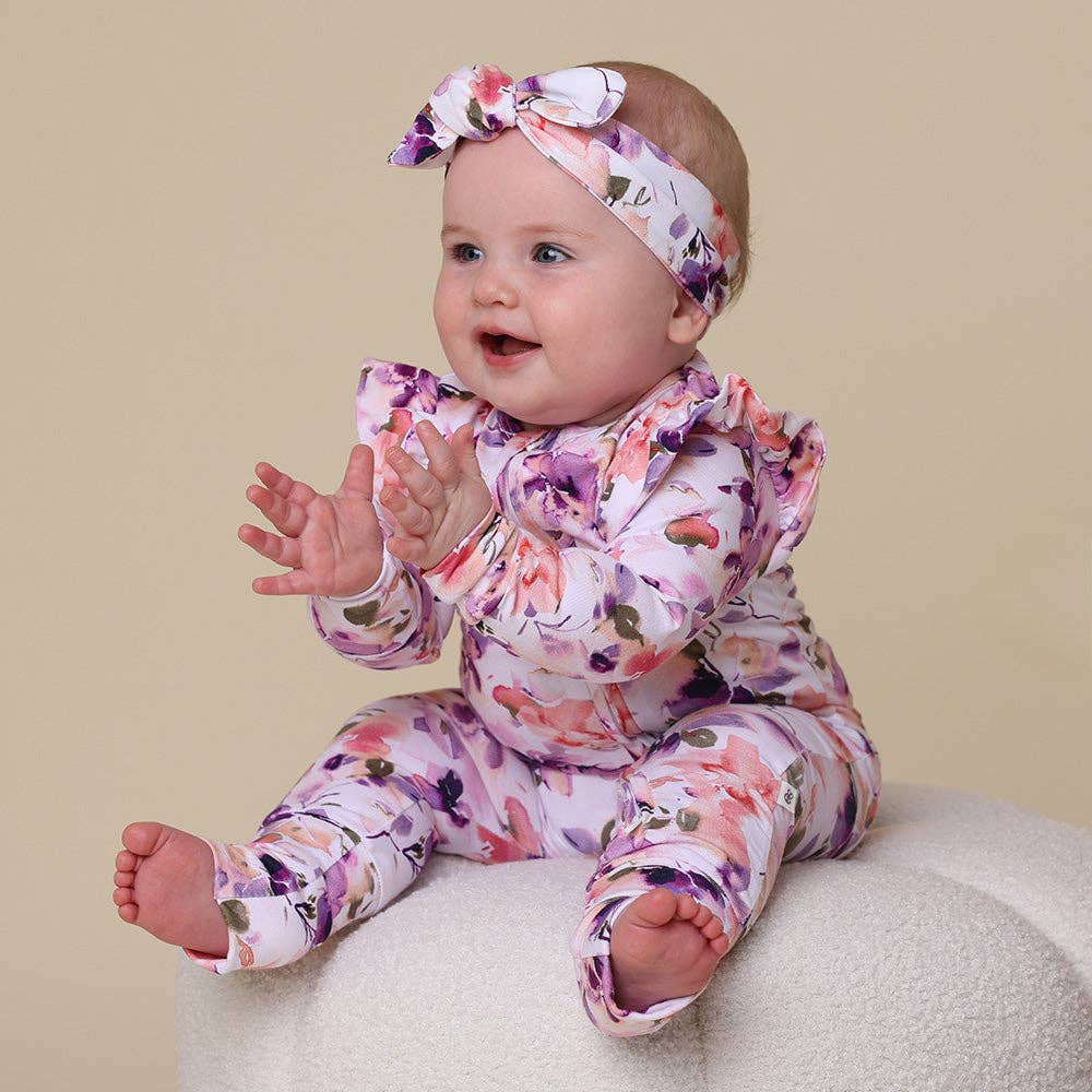 Snuggle Hunny - Blushing Beauty Organic Snugglesuit Convertible Romper with Frill