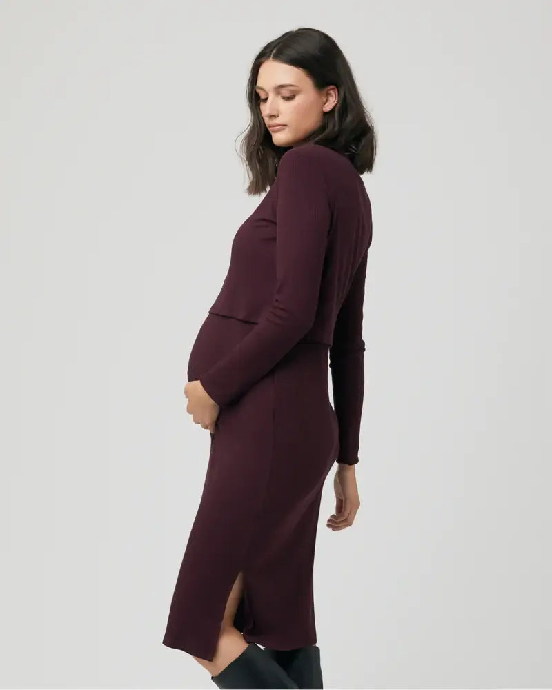 Ripe Maternity - Ruby Rib Nursing Dress
