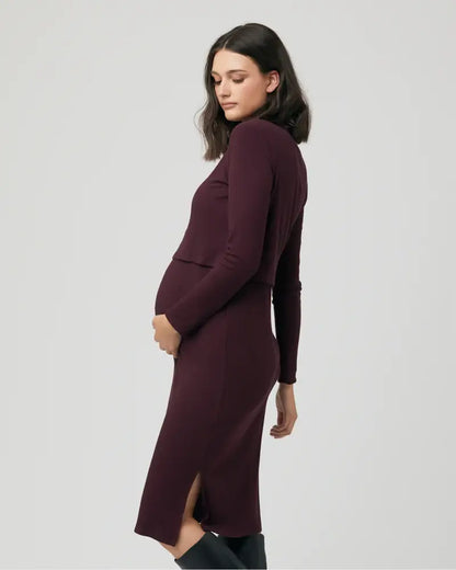 Ripe Maternity - Ruby Rib Nursing Dress