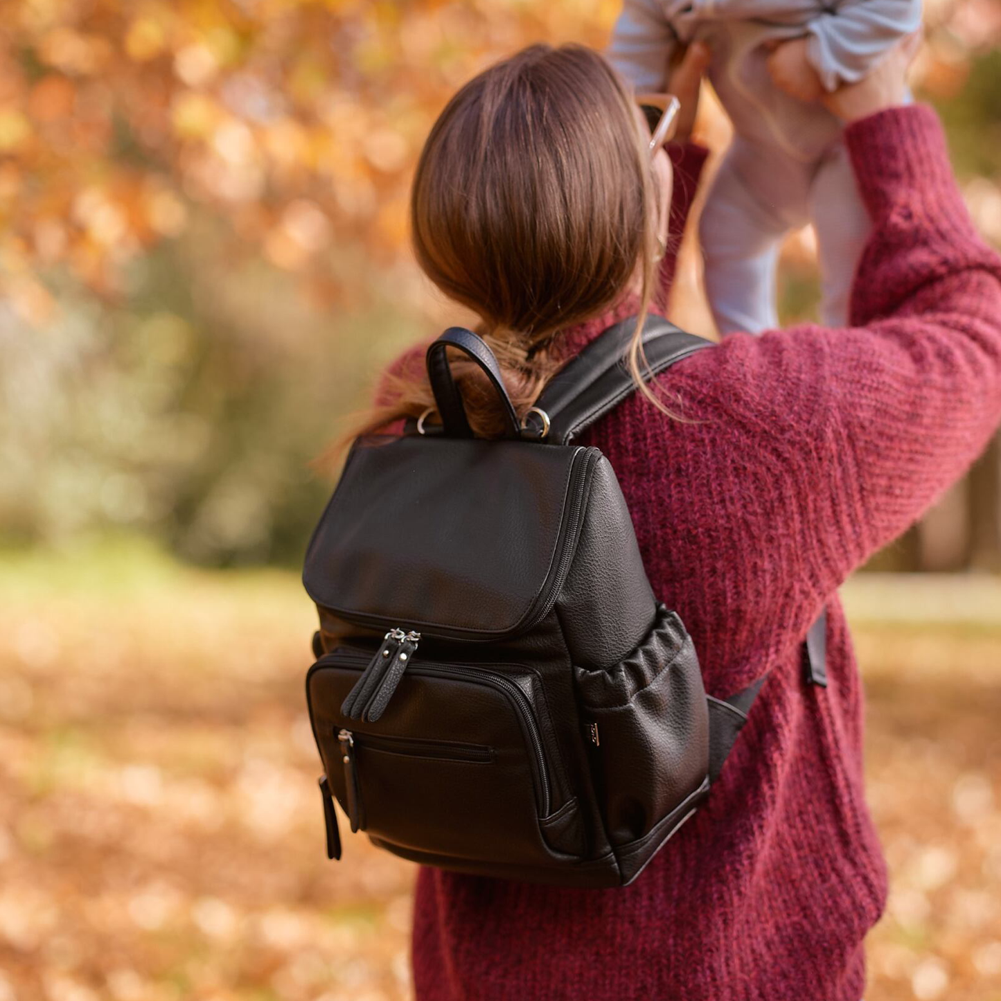 OiOi - Mini Signature Backpack - Black Vegan Leather