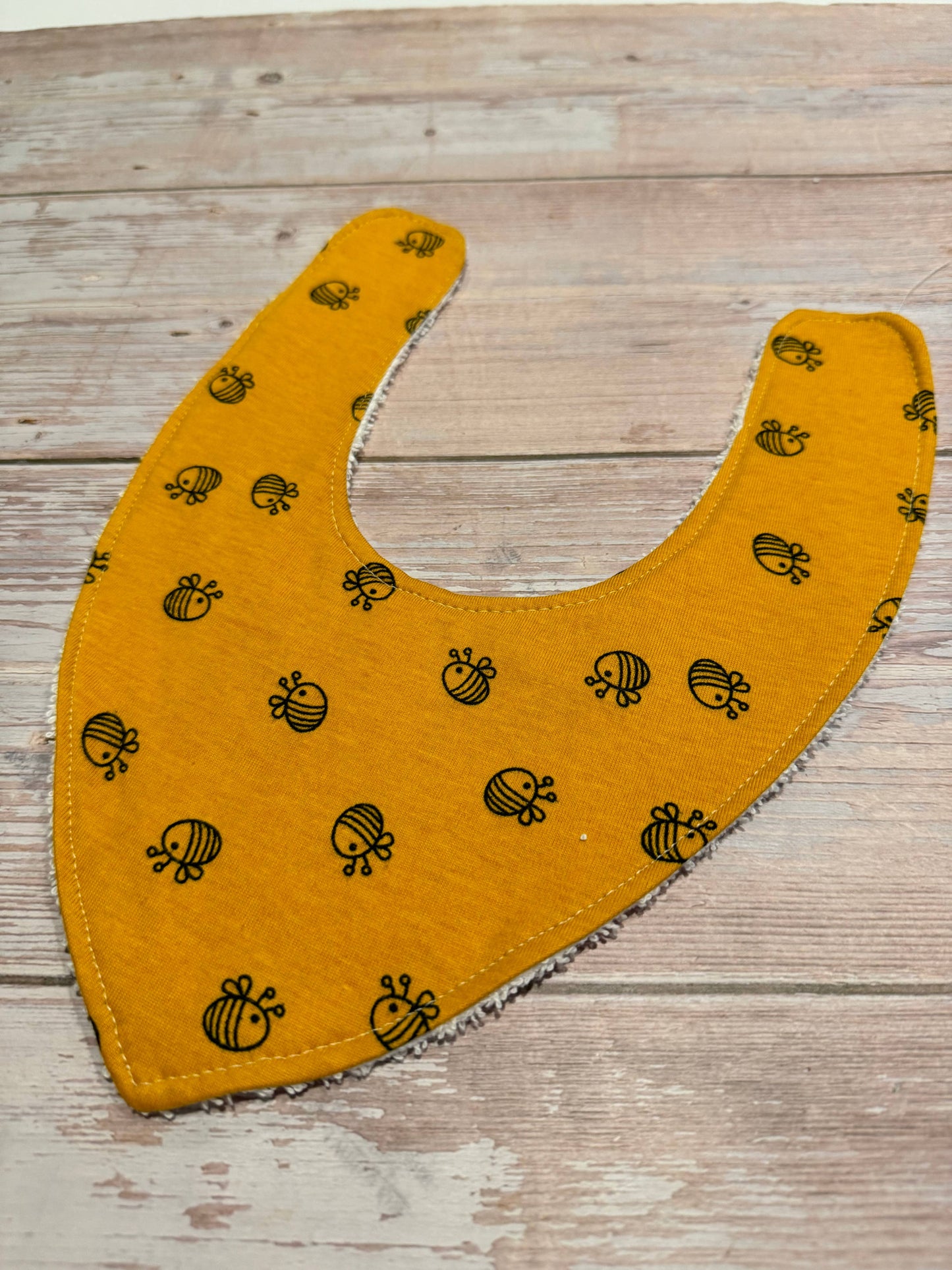 Finished with a Kiss - Baby Bib - Dribble Bib - Honey Bees 