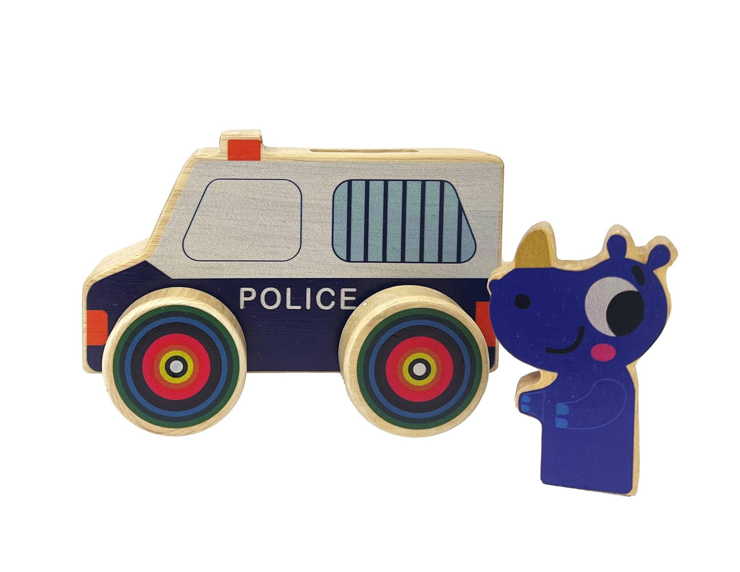 ToysLink - Wooden Mini Wheelie Emergency Vehicles with Animals