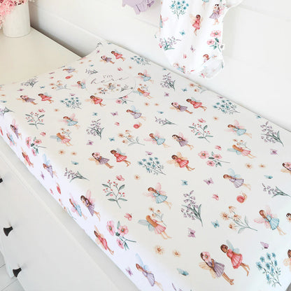 Snuggle Hunny - Fairy Garden Organic Bassinet Sheet / Change Pad Cover