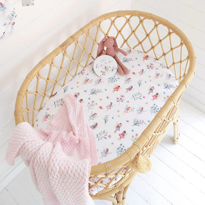 Snuggle Hunny - Fairy Garden Organic Bassinet Sheet / Change Pad Cover
