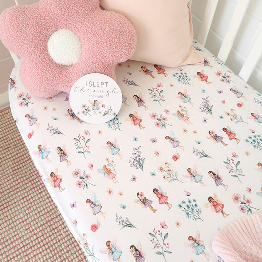 Snuggle Hunny - Fairy Garden Organic Fitted Cot Sheet