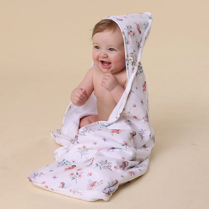 Snuggle Hunny - Fairy Garden Organic Hooded Baby Towel