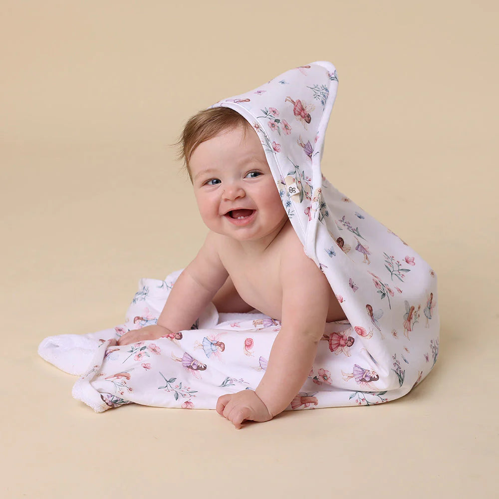 Snuggle Hunny - Fairy Garden Organic Hooded Baby Towel