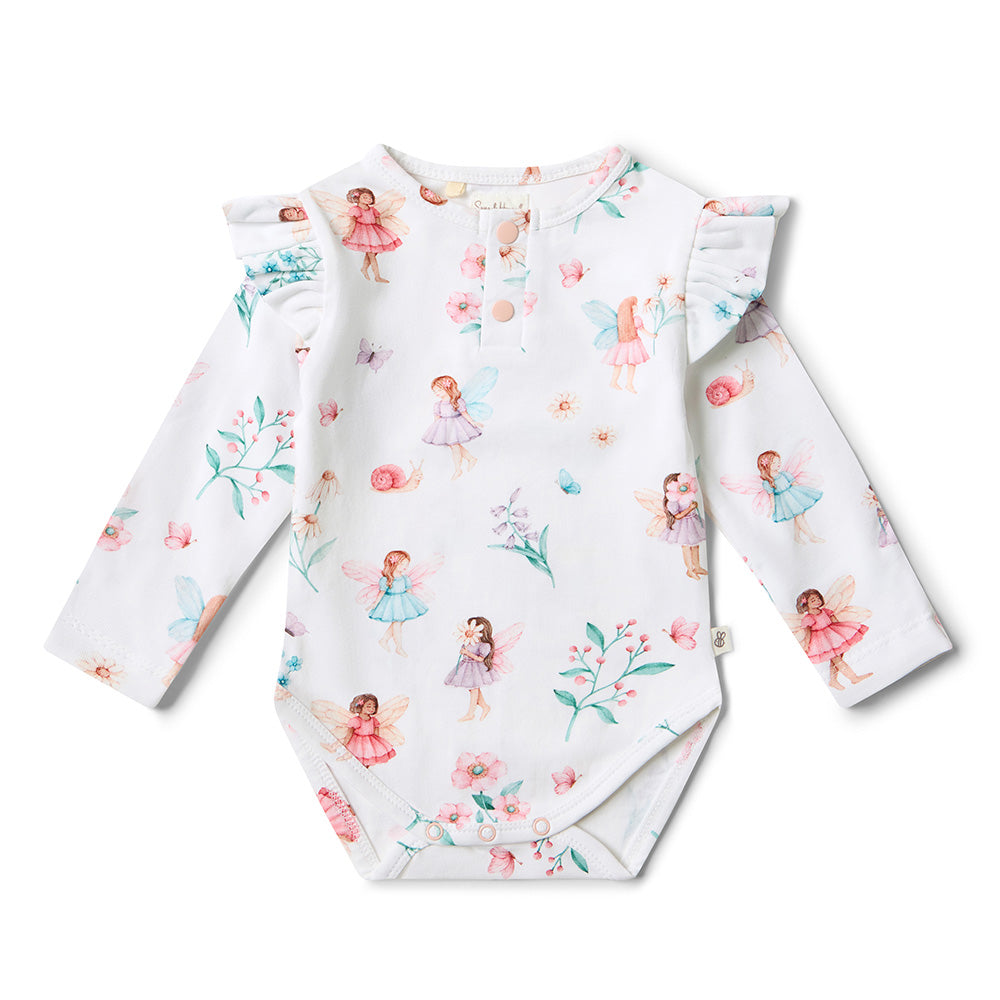 Fairy Garden LS Bodysuit w/Frill flatlay