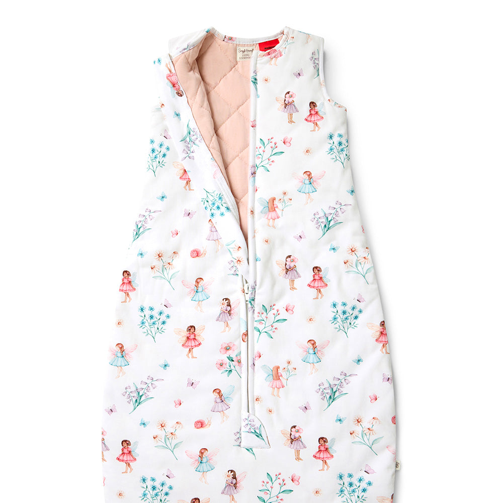 Fairy Garden Sleeping Bag 2.5 flatlay unzip