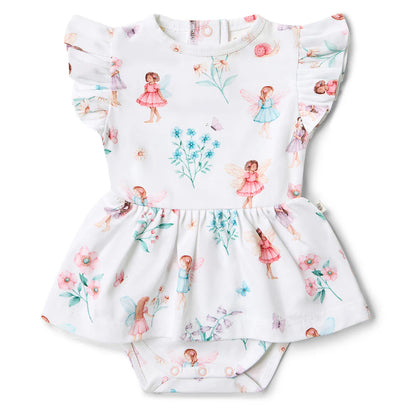 Snuggle Hunny - Fairy Garden Short Sleeve Organic Dress