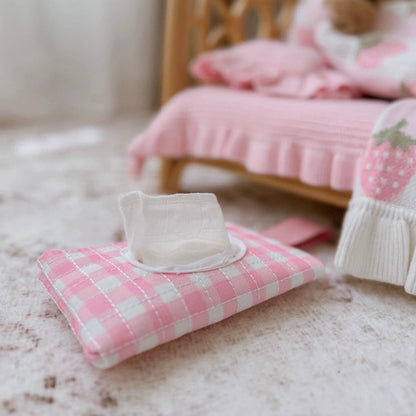 SALLI COLLECTIVE - Dolly baby wipes set - Pink Gingham