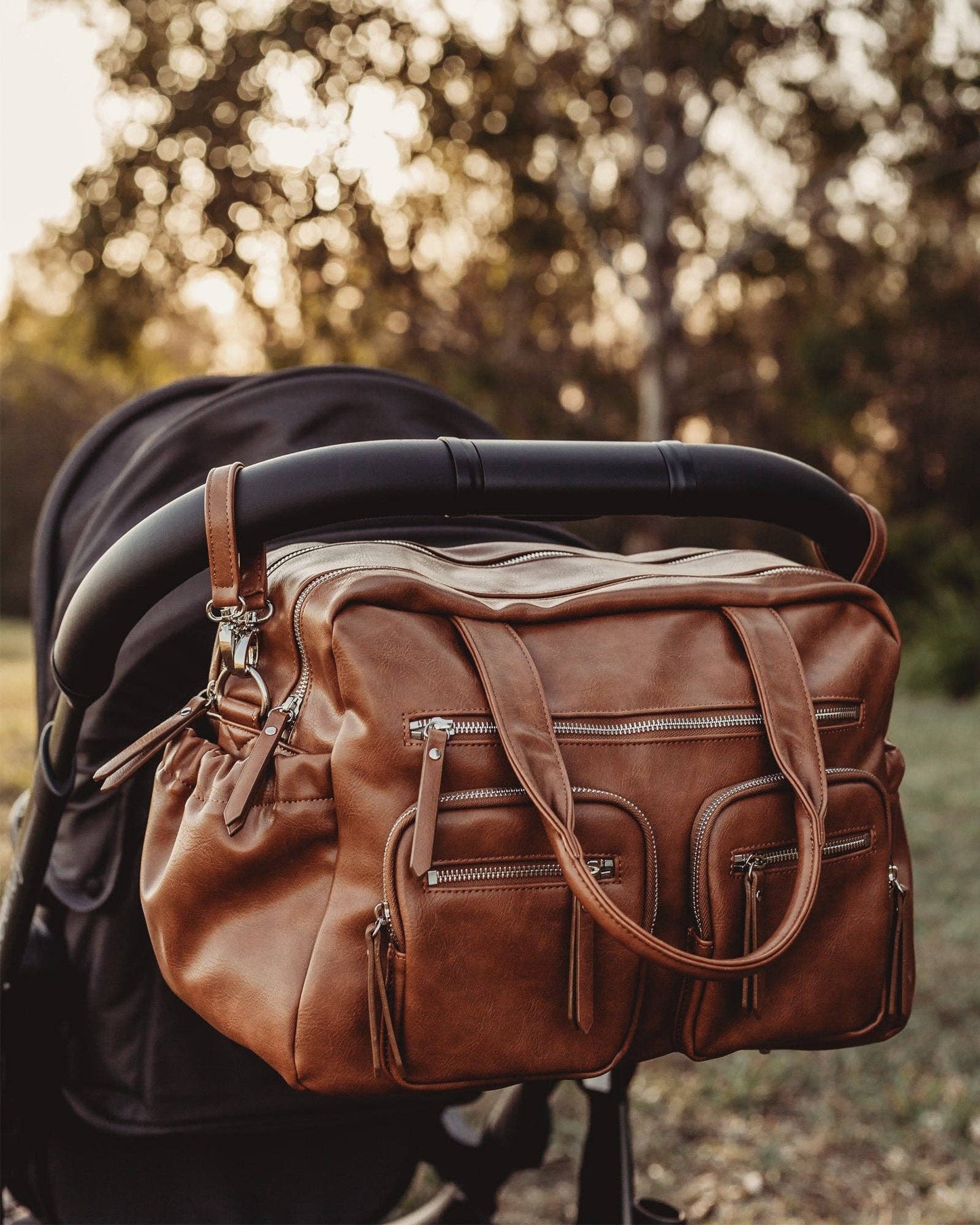 OiOi - Carry All Nappy Bag - Tan Vegan Leather