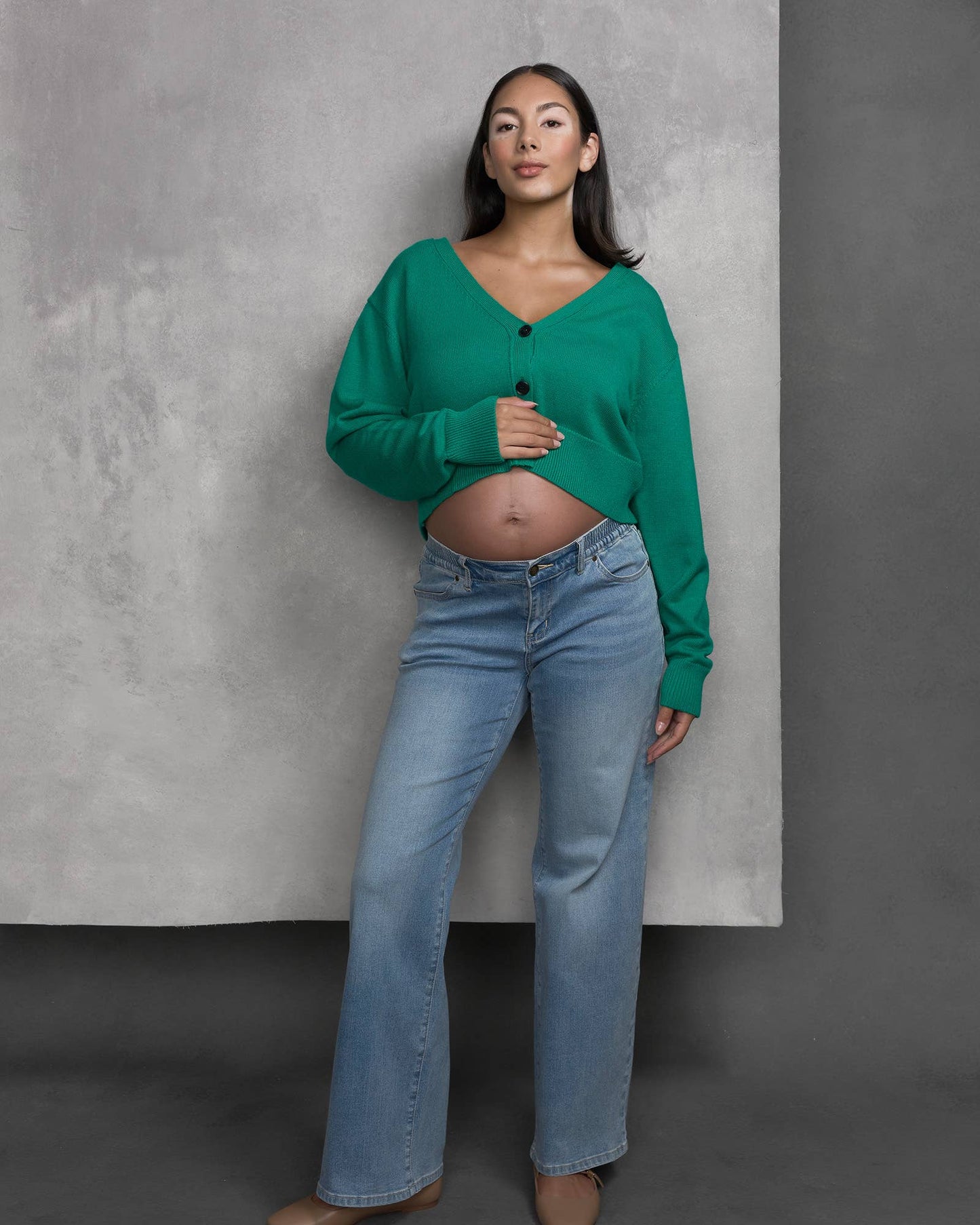 Soon Maternity - Heaven Straight Jeans - Mid Wash