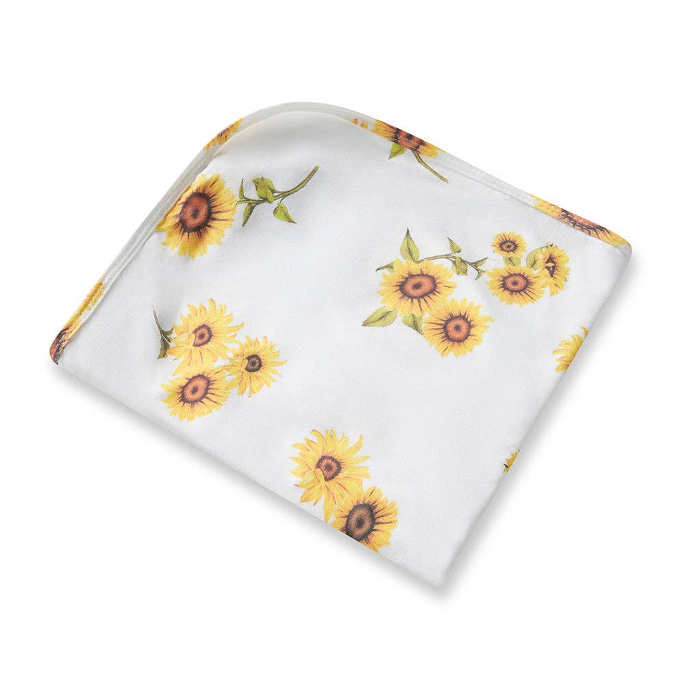 Snuggle Hunny - Sunflower Organic Jersey Wrap & Topknot Set