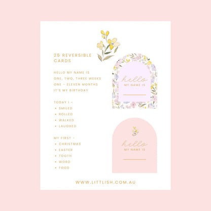 The Beige Collective - Baby Milestone Cards | Fleur & Bloom Pink