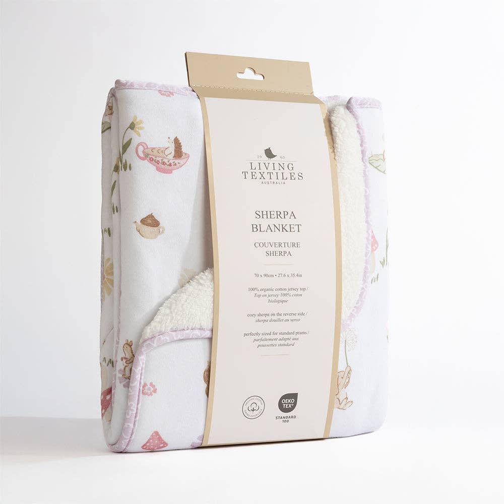 Living Textiles - Jersey Sherpa Pram Blanket - Whimsical Wonderland