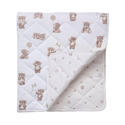 Living Textiles - Reversible Organic Jersey Cot Comforter - Cuddly Bear
