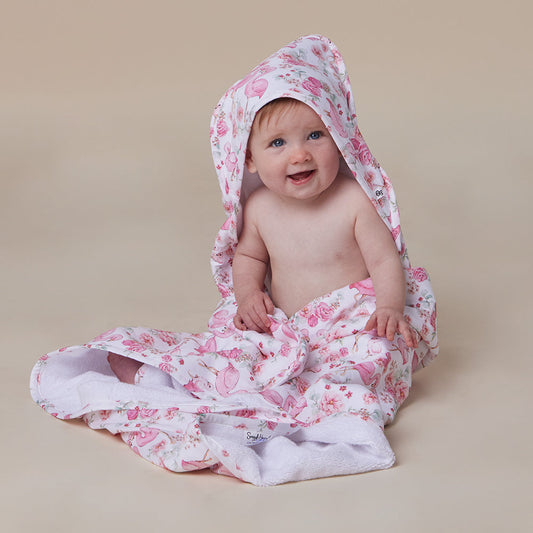 Snuggle Hunny - Flamingos Organic Hooded Baby Towel