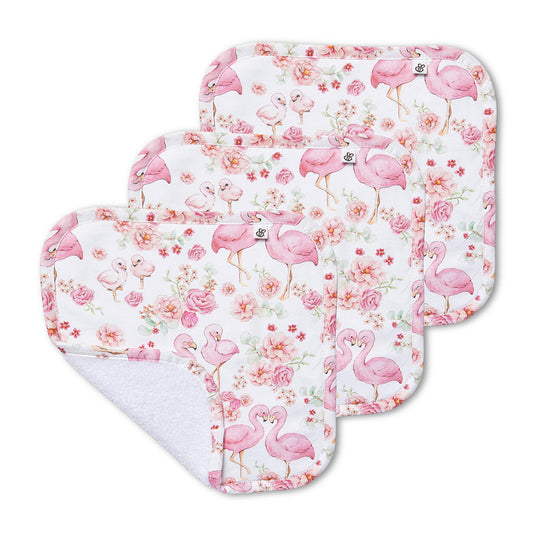 Snuggle Hunny - Flamingos Organic Wash Cloths - 3 Pack