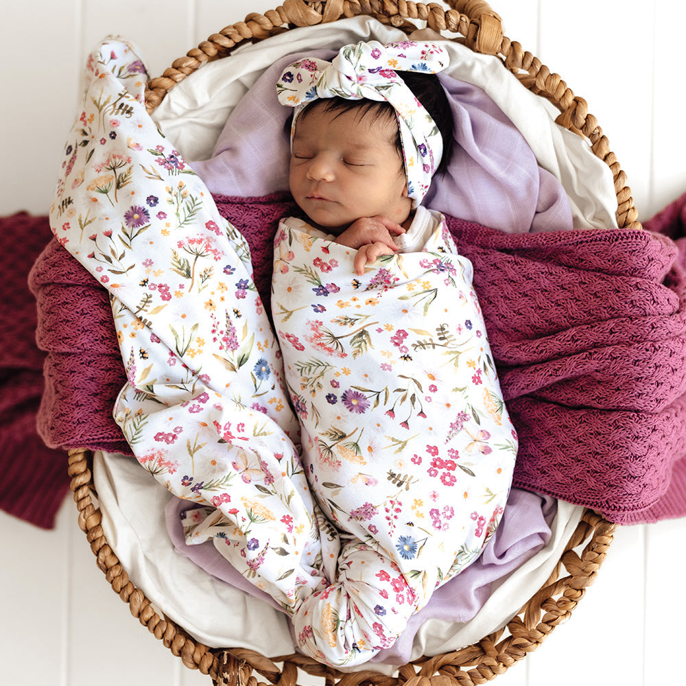 Gracie Organic Jersey Wrap & Topknot Set