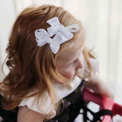 Snuggle Hunny - White Piggy Tail Hair Clips - Pair