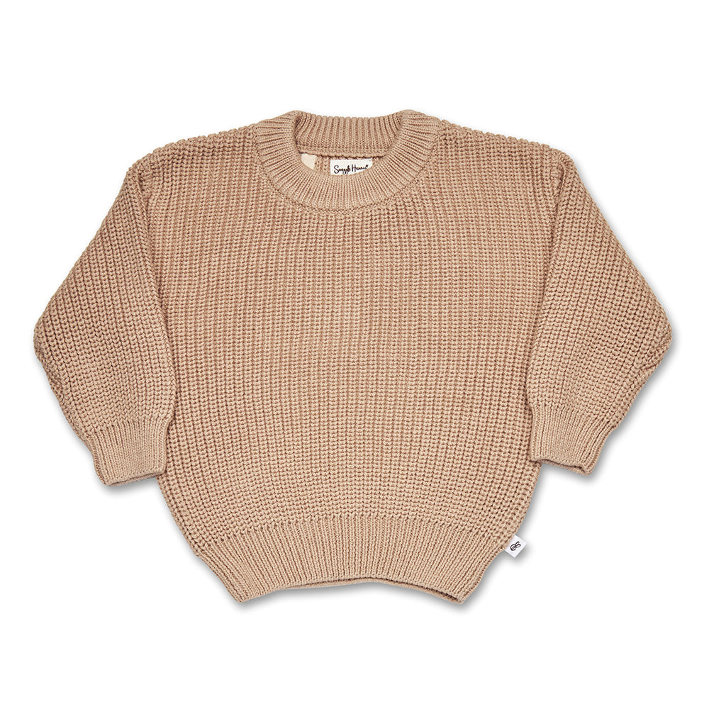 Hazelnut Oversized Knit Jumper flatlay