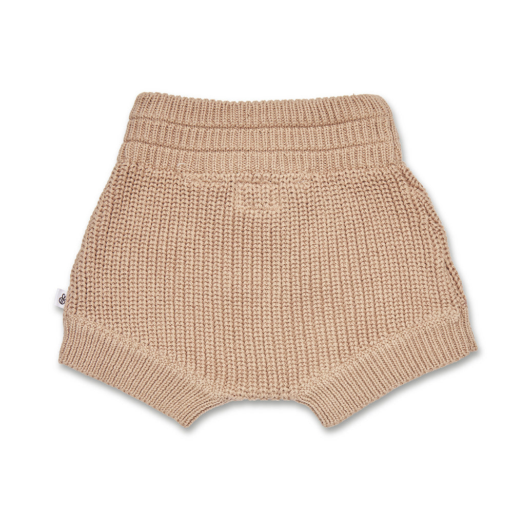 Hazelnut Knit Shorts flatlay back