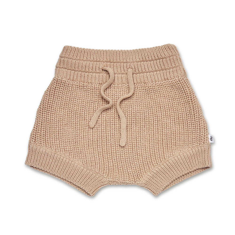 Hazelnut Knit Shorts flatlay front
