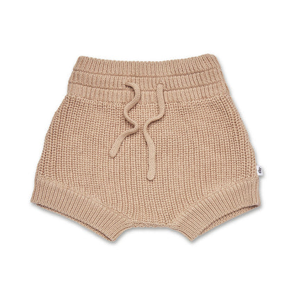 Hazelnut Knit Shorts flatlay front