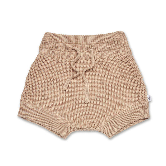 Hazelnut Knit Shorts flatlay front