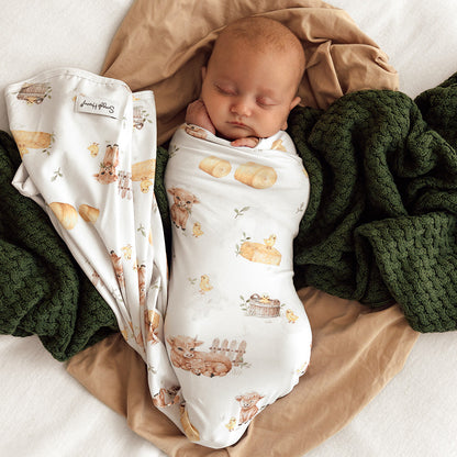 Snuggle Hunny Highland Cows jersey wrap lifestyle