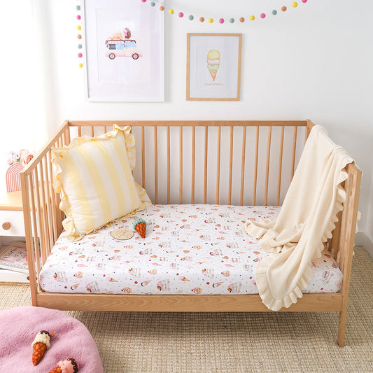Snuggle Hunny - Ice Creams Organic Fitted Cot Sheet