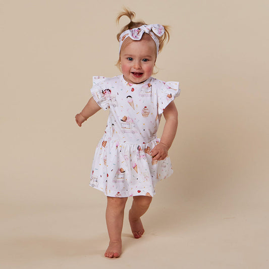 Snuggle Hunny - Ice Creams Short Sleeve Organic Dress